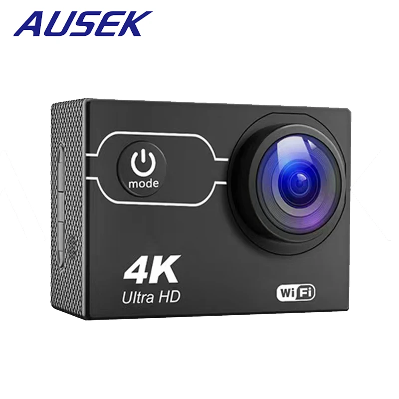 

AUSEK 4K 60FPS Custom Mini WiFi Underwater Waterproof Full HD Digital Vlog Action Camera For Family Activities Outdoor Sports