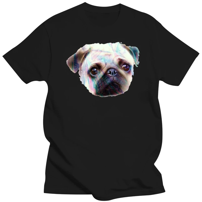 

Мужская хлопковая футболка, черная футболка в стиле хип-хоп, с принтом в виде мопса на солнце, лето 2018