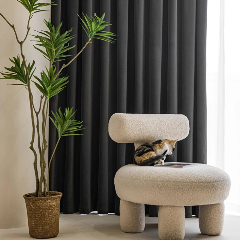 Nordic Light Роскошные серые бархатные плотные шторы высококачественный кашемир