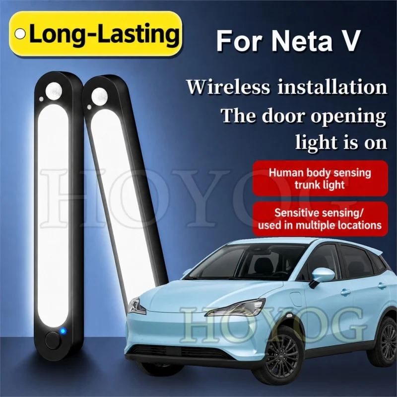 Фото Светодиодный светильник для багажника Neta V 2020-2026 с датчиком движения, USB-перезаряжаемый, магнитный, для компактных внедорожников, внутреннее освещение багажного отделения №1