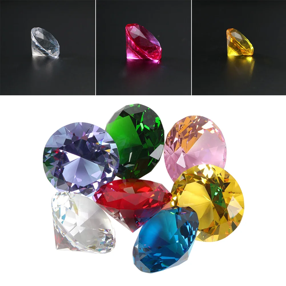 

Diamond Acrylic Diamonds Crystal Table Vase Fake Fillers Jewels Clear Gemstones Scatter Treasure Colorful Crafts Sparkling