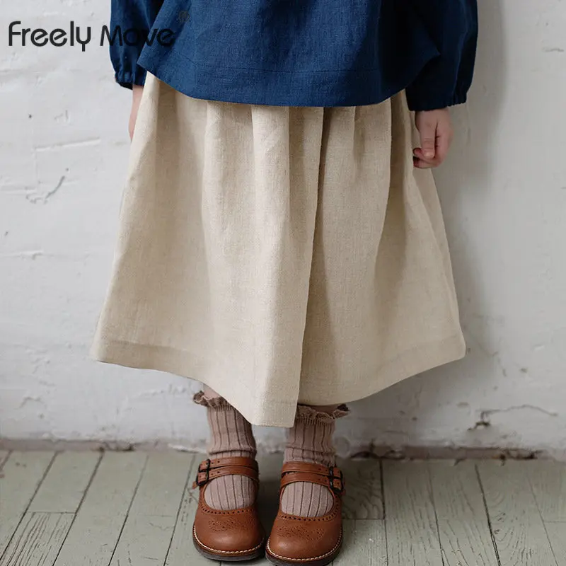 

2023 New Girls baby Skirts spring summer solid pleated Kids skirts girl long skirts children clothing for girls