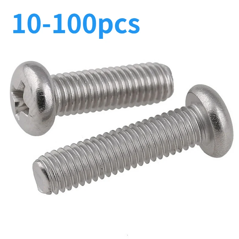 

M2 M2.5 M3 M4 M5 M6 316 Stainless Steel Round Head Screw Pan Head Phillips Machine Screw Phillips Machine Screws