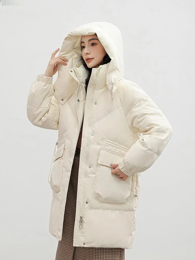 Красное женское пальто на хлопковой подкладке новинка 2024 зимняя куртка новая