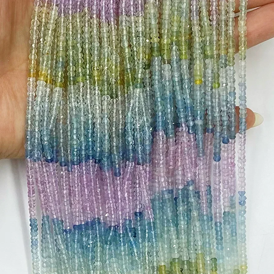 Натуральный яркий цвет морганит свободные бусины изготовление ювелирных