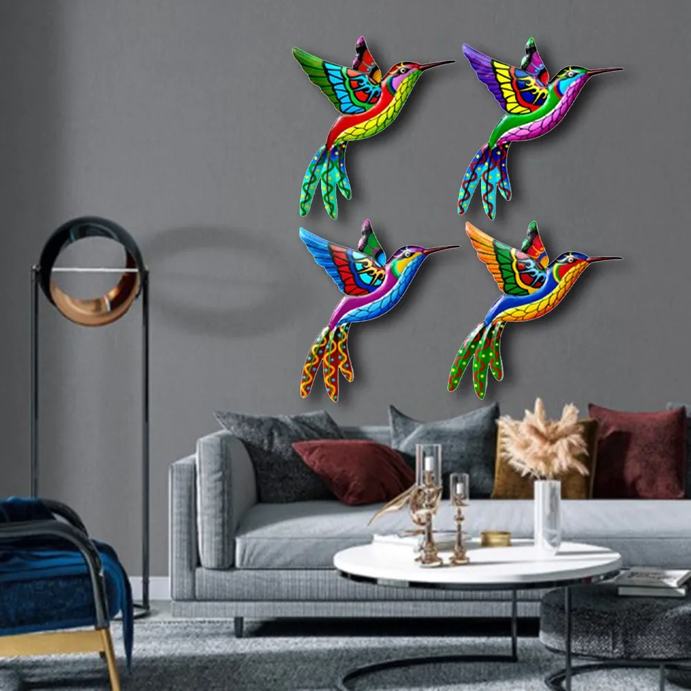 

Wrought Iron Hummingbird Art Crafts Outdoor Mural Hummingbird Sculpture Garden Sculpture Home Office Bedroom Decoration