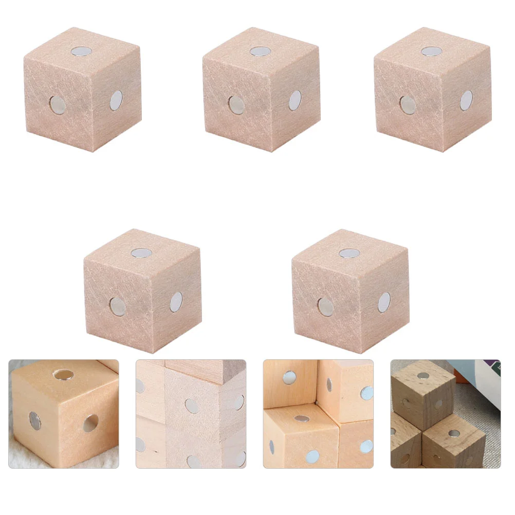 

Забавные креативные деревянные магнитные блоки для детей, 5 шт.