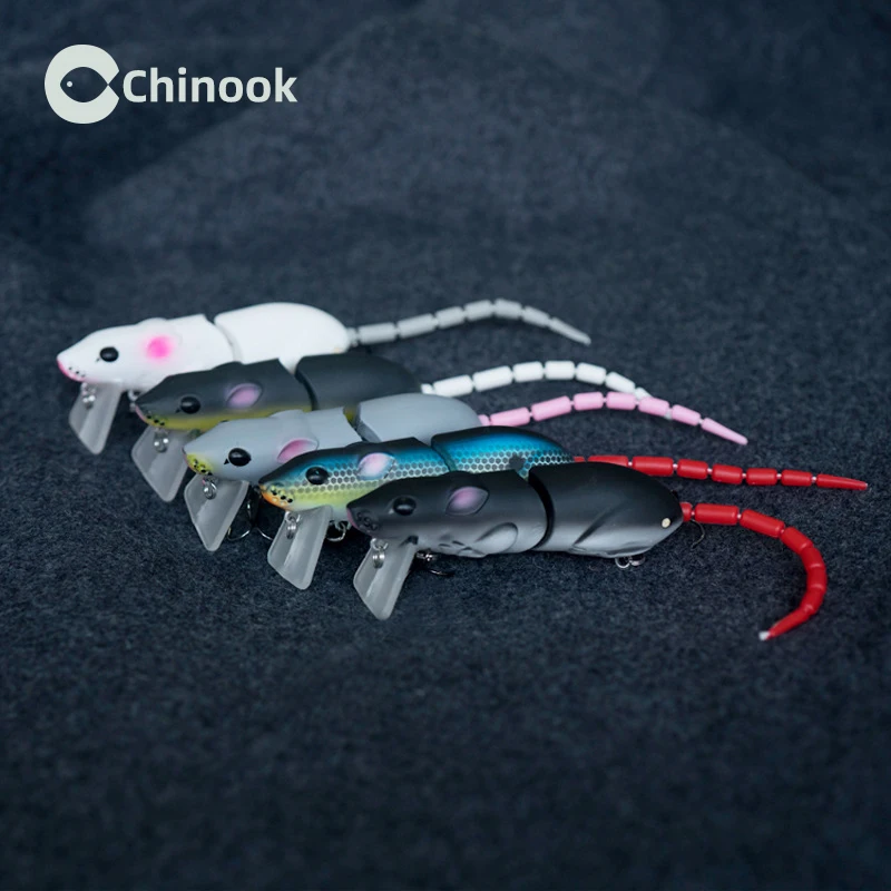 Фото Chinoo15.5g 85 мм Topwater rat wakebait, многосекционная приманка в виде мыши, искусственная приманка, приманка в виде крысиного гольяна, воблер, рыболовные приманки для ловли окуня №5