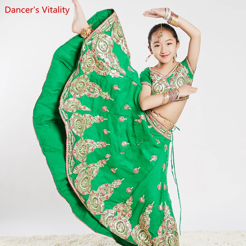 

Indian Large Swing Skirt for Women India Dance Performance Clothes Children's Sari National Belly Dance Clothing Dance Outfit