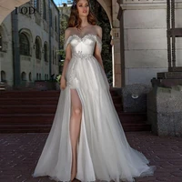 i od sexy side split wedding dresses sweetheart off the shoulder beach bride grown a line lace up backless design custom made
