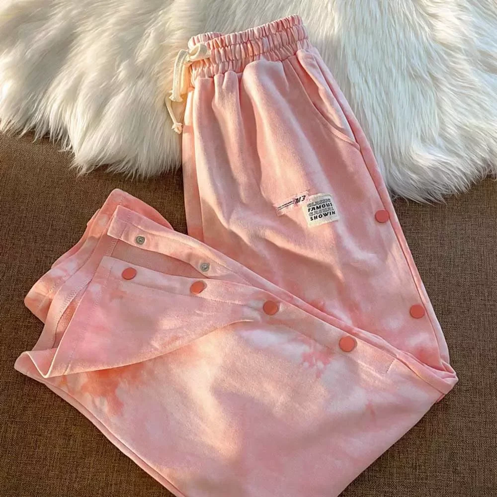 

Hip Hop Tie Dye Retro Pants Women Harajuku Wide Leg Trousers Streetwear Korean Fashion Hippie Baggy Pants