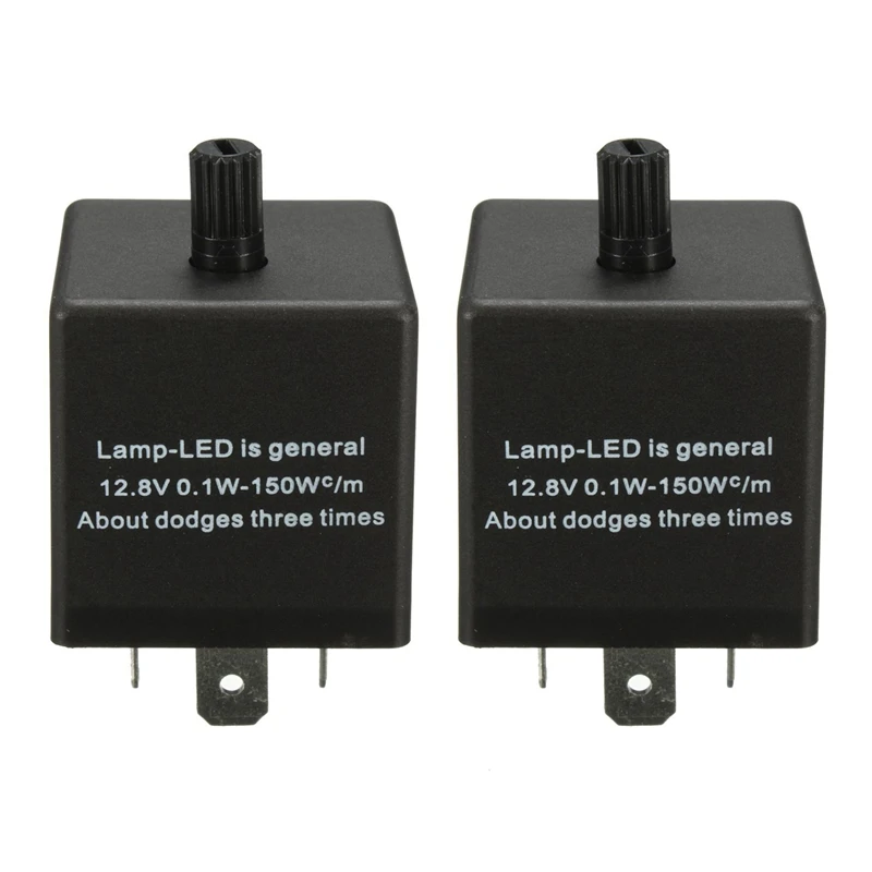 

2X 12V 3 Pin LED Adjustable Car Flasher Flash Relay For Turn Signal Light Indicator