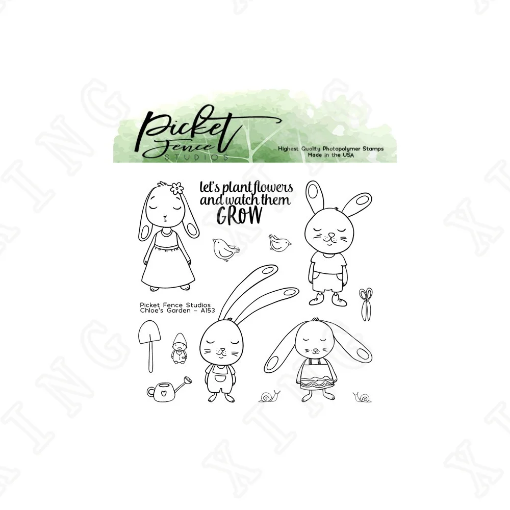 

Easter Bunny Garden 2022 New Arrival Silicone Stamps Scrapbook Diary Decoration Embossing Template Diy Greeting Card Handmade