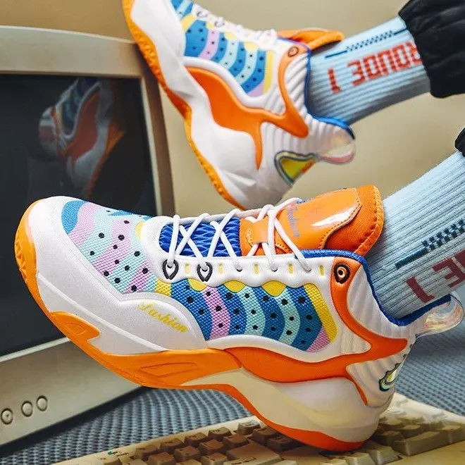 

Кроссовки мужские на шнуровке, дышащие Нескользящие, круглый носок, платформа, низкий каблук, модная новинка, весна 2022