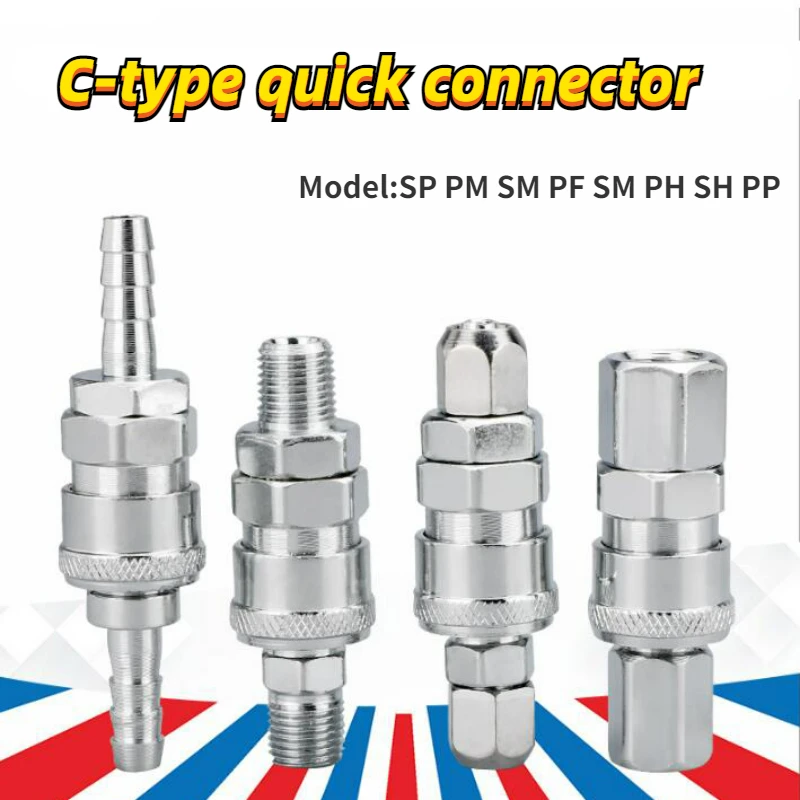 

Pneumatic Fittings Air Compressor Hose Quick Coupler Plug Socket Connector BSP Thread 1/4” 3/8” 1/2” Pipe OD 8MM 10MM 12M