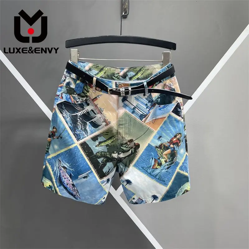 

Джинсовые шорты LUXE & ENVY Genjuku контрастных цветов с высокой талией, европейские товары, новинка, женские облегающие Модные осенние широкие шорты, 2023