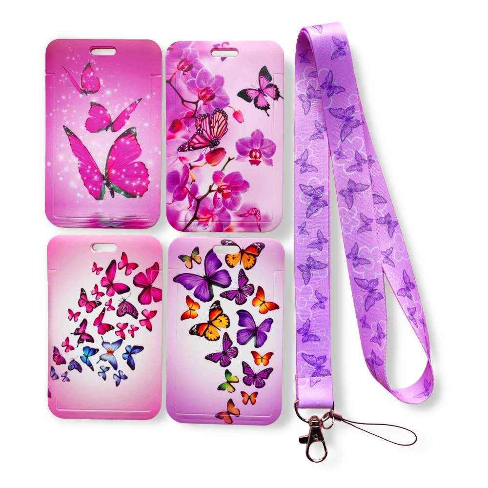 

Fashion Butterfly Doctor Nurse Name Card Holder Men Boys Lanyard ID Card Cover Pass Mobile Phone Card Badge Holder