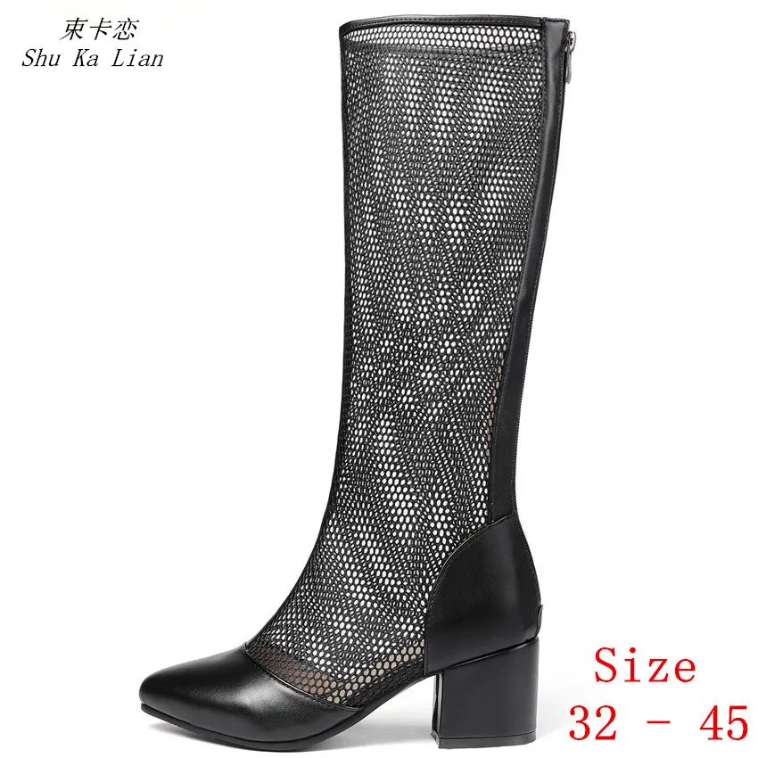 

Summer Boots Women Knee High Boots Woman High Heel Long Thigh High Boots Botas Plus Size 32 33 - 40 41 42 43 44 45