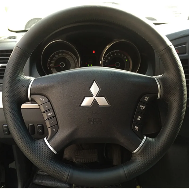 

DIY Hand-Stitched Leather Car Steering Wheel Cover for Mitsubishi Outlander Lancer ASX Pajero Eclipse Interior Car Accessories