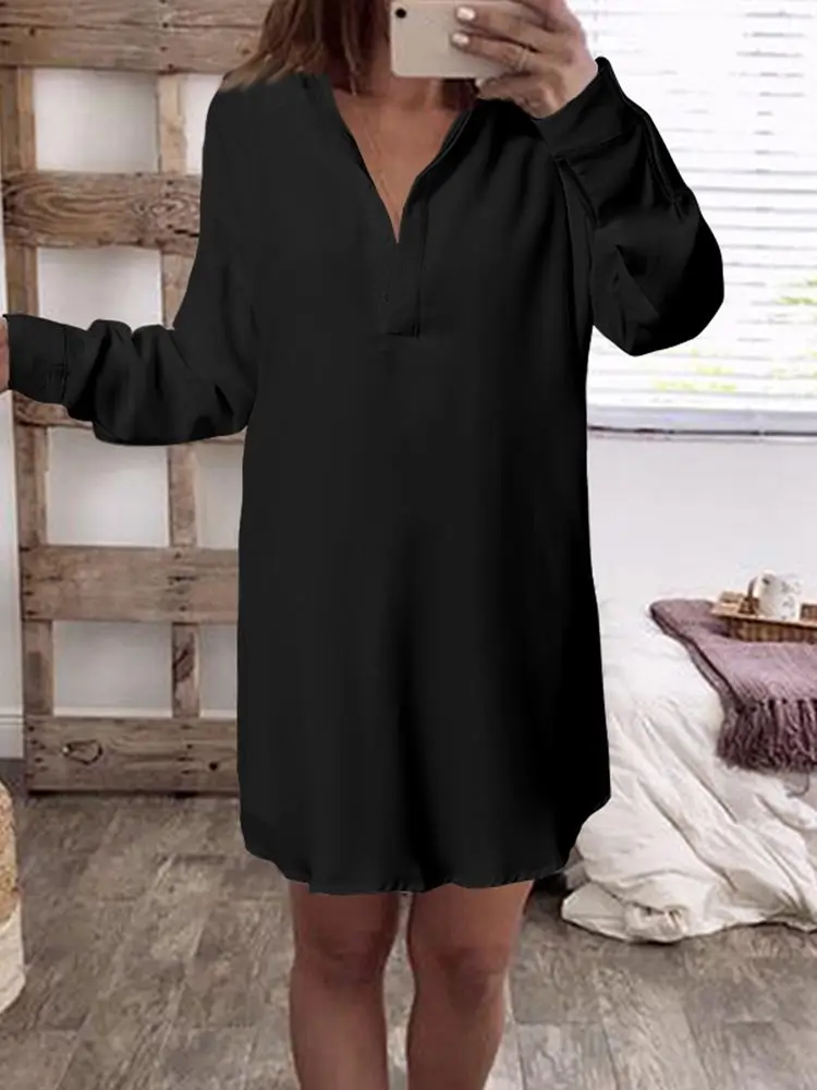 

Celmia 2022 осенние женские длинные рубашки, повседневные свободные топы с длинным рукавом, элегантные базовые однотонные Асимметричные строги...