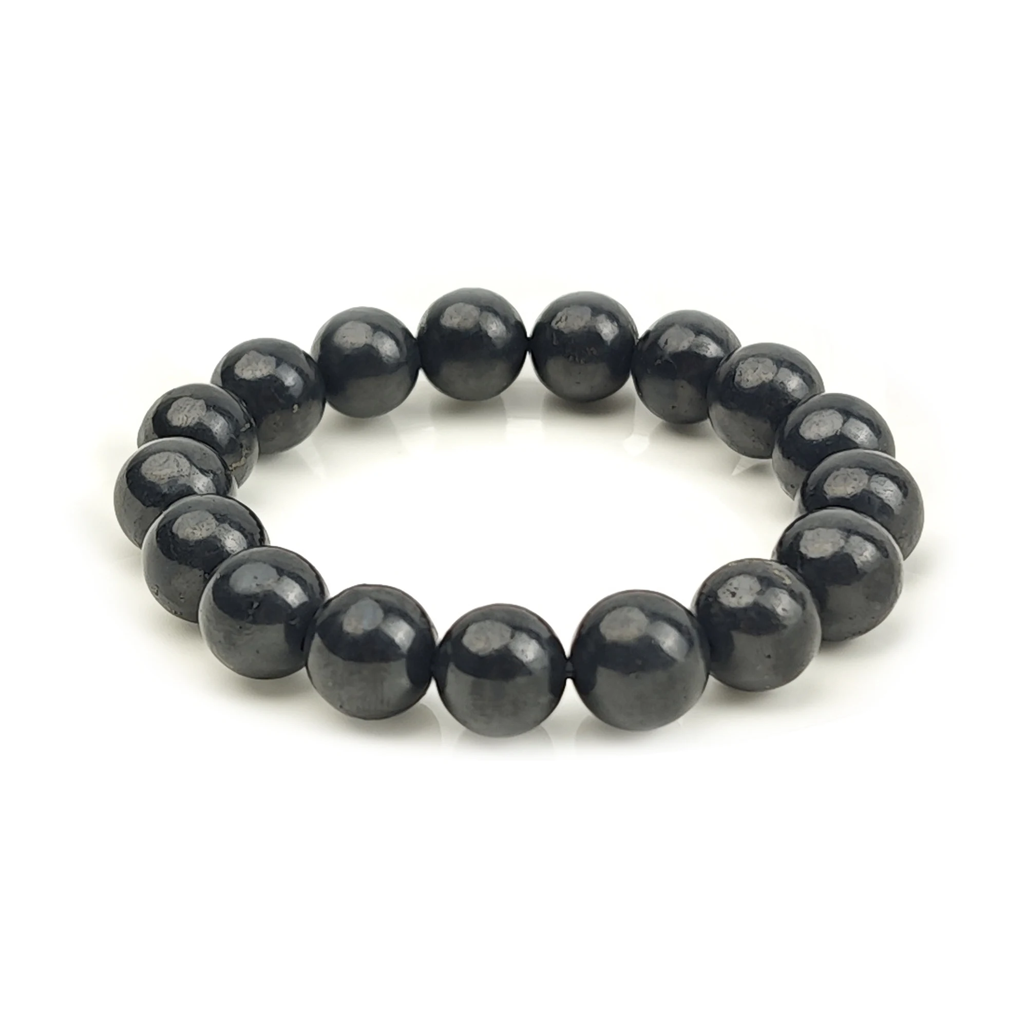 CHENYISHI натуральный черный Шунгит Магнитный графитовый браслет из бисера для