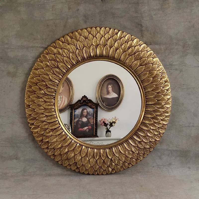 

Antique Design Decorative Mirrors Luxury Salon Hanging Elegant Retro Mirrors Circular Minimalist Makeup Specchio Room Decoration