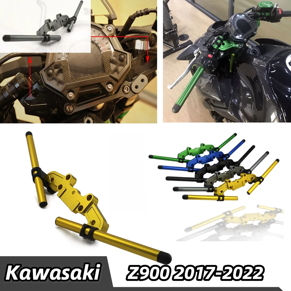 CNC Aluminum Handle Bar Handlebar Sport Kit Drag Bike Race Squat Fit For KAWASAKI Z900 Z 900 2017-2022 Clip On Riser Handlebars