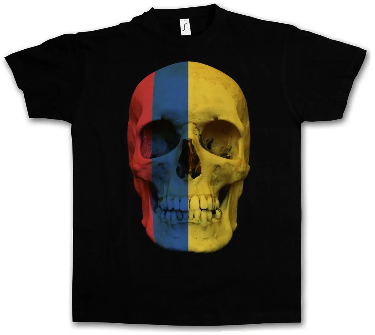 ФУТБОЛКА CLASSIC COLOMBIA с флагом ЧЕРЕПА — рубашка Biker MC Banner размеры S 5XL