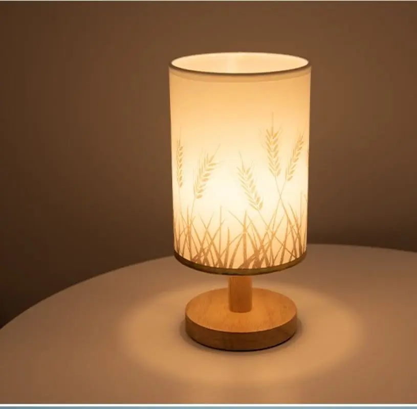 Nordic Nightlight Bedroom Bedside Lamp Simple And Creative Warm Study Warm Light Warm Fabric Decorative Wood Art Desk Lamp