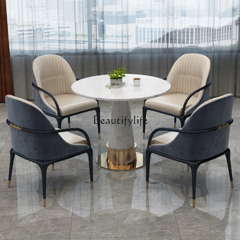 Мраморный стол для переговоров офис продаж конференц-зал кафе свет роскошный