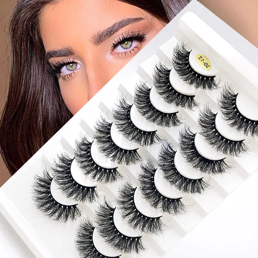 

8 pairs Fluffy 3D Faux Mink Lashes Dramatic Volume Lashes Natural False Eyelashes Eyelash Extension Makeup Makeup Reusable