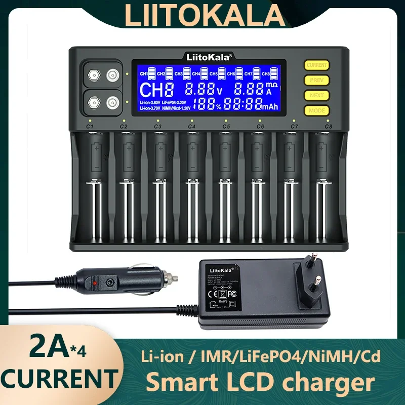 Аккумуляторное зарядное устройство Liitokala Lii-D4XL 18650 для D NiMH