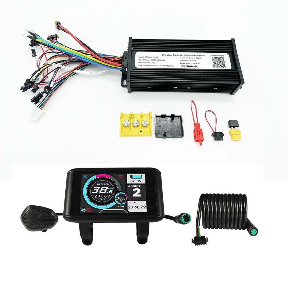 

Electric Bike 36V 48V 52V 1200W-1800W 45A 3-Mode Sine Wave Ebike Motor and Speed Controller Set with Colorful LCD UKC1 Display