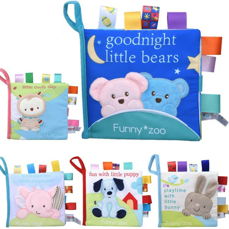 

Fabric Books Newborn Baby Educational Cloth Book Kids Early Learning Develop Cognize Reading Puzzle Rattles Book Soft 3D Toys