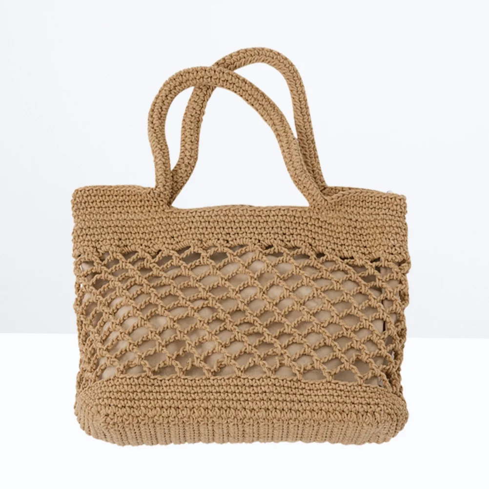 Bagshoulder Beach Bags Wovenstraw Tote Summer Crochetcotton Handbags Handbag Crossbody Messenger Shopping Hobos Crocheted Purses