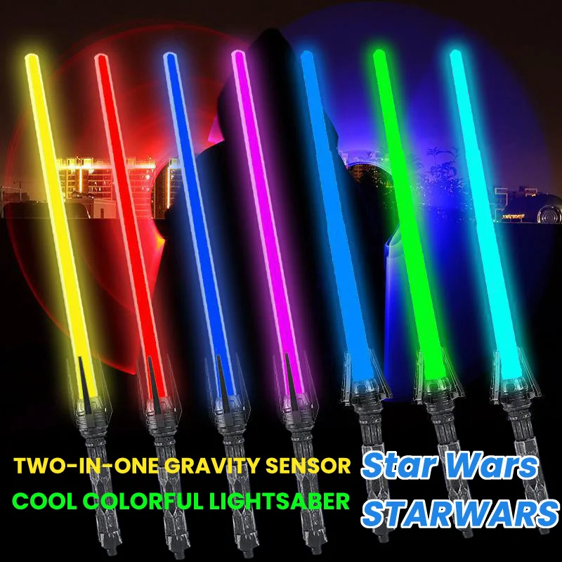 

Laser Lightsaber Boy Gril Toys Cosplay Toy Retractable Sound Light 2in1 7color Laser Sword Toy With Connector For Kids Xmas Gift