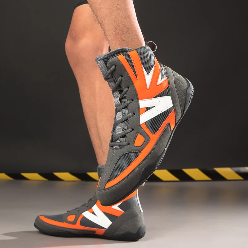 36-46 High Top Boxing Shoes Men Women Professional Rubber Outsole Breathable Wrestling Shoes Wearable Shoes Plus Size