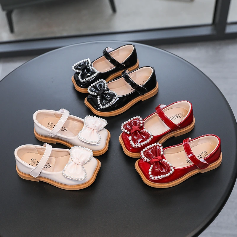 Туфли детские из лакированной кожи с квадратным носком 26-36 дюймов |