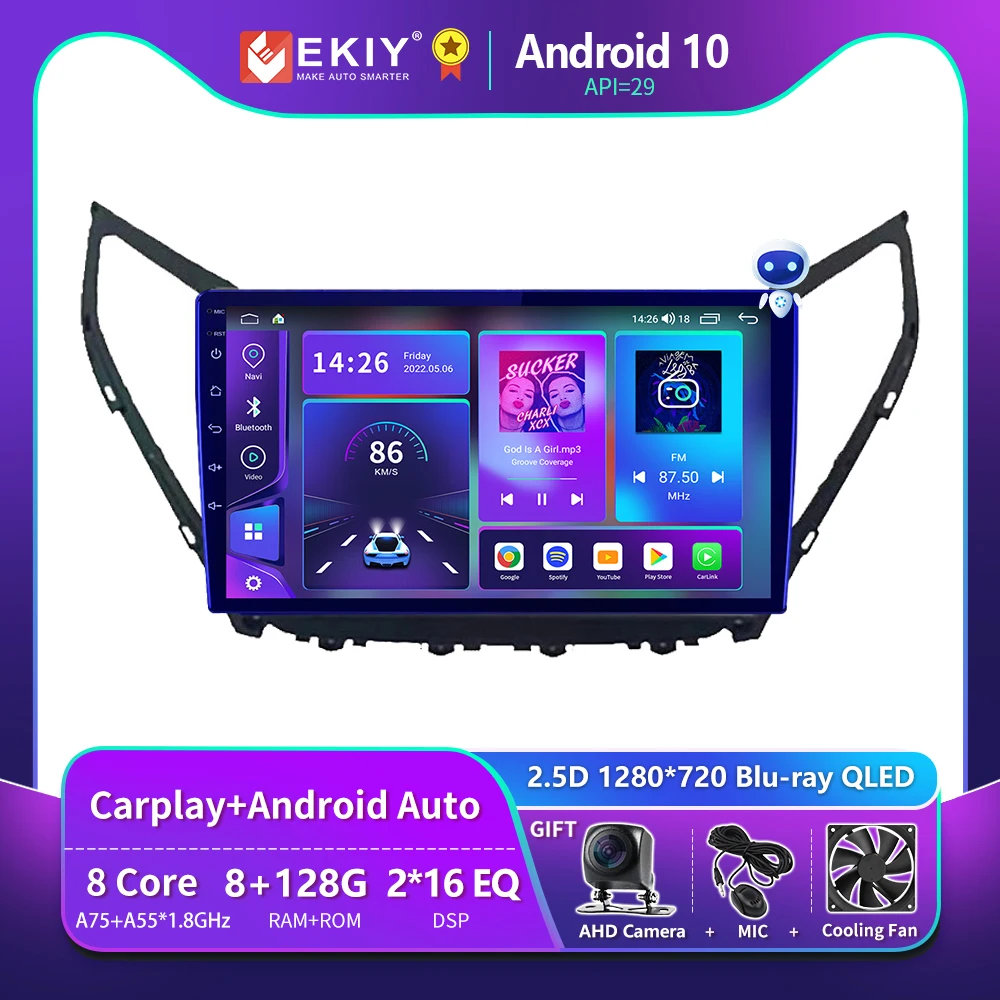 

EKIY T900 Android Все в одном Радио для Hyundai Azera 2014-2015 Автомобильный мультимедийный видеоплеер Навигация GPS 2 Din Стерео CarPlay Без DVD Аудио QLED WIFI DSP