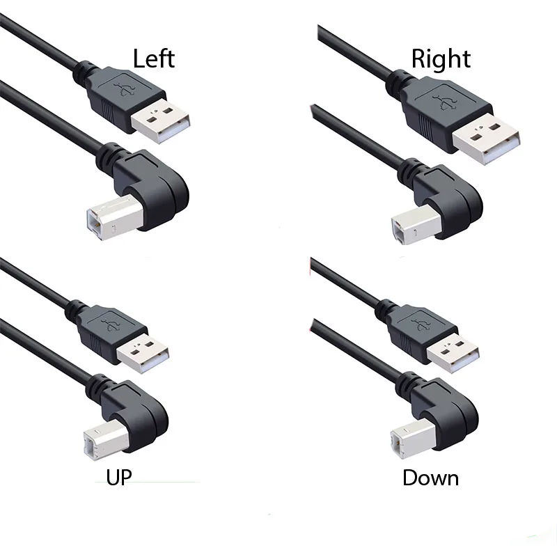 

new 90 degree angle 3ft USB 2.0 A to usb2.0 B CABLE for printer scanners cable cord for hp canon EPSON brother printer