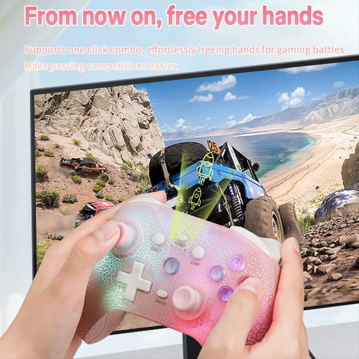 T64C! Беспроводная игровая консоль Ns21 + подставка для SwitchPs3Ps4AndroidIos, 6-осевой гироскопический джойстик, геймпад с двумя моторами и Bluetooth A (art.: 3920d97cacfa0) - 3920d97cacfa0