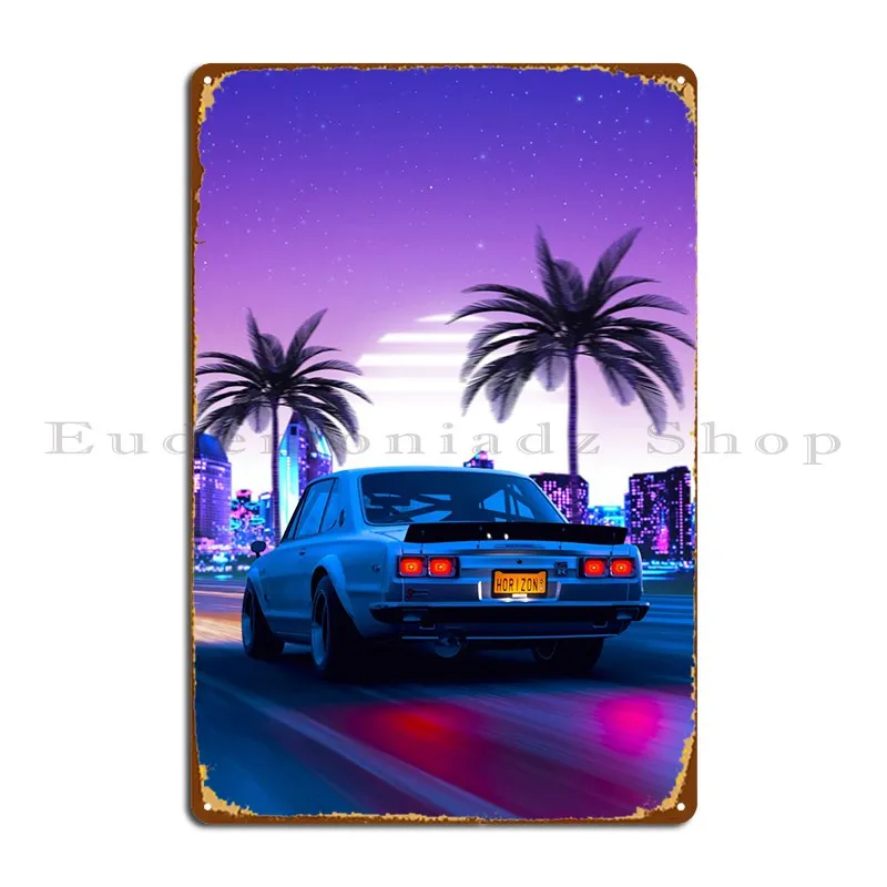 

Металлический плакат Hakosuka Synthwave, кинотеатр, символ заржавеет