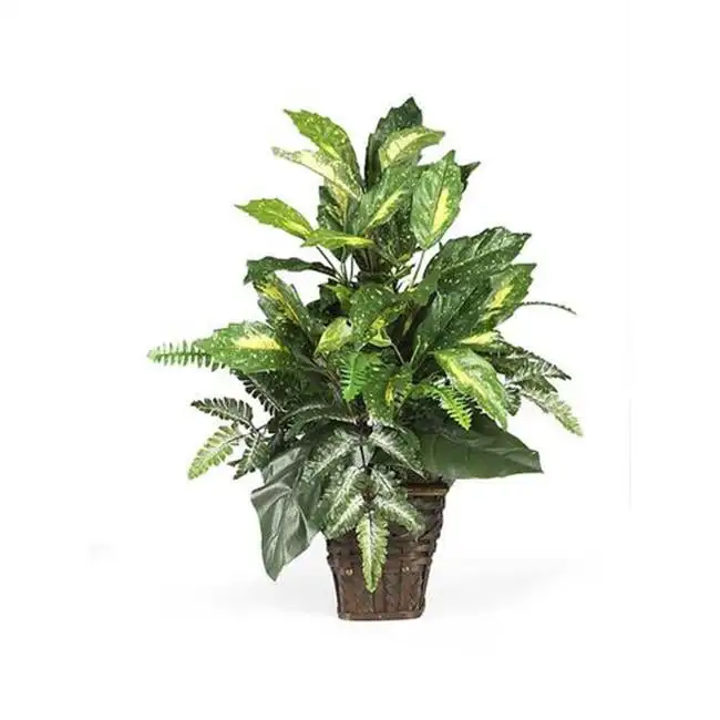 

26in. Mixed Greens Artificial Plant with Wicker