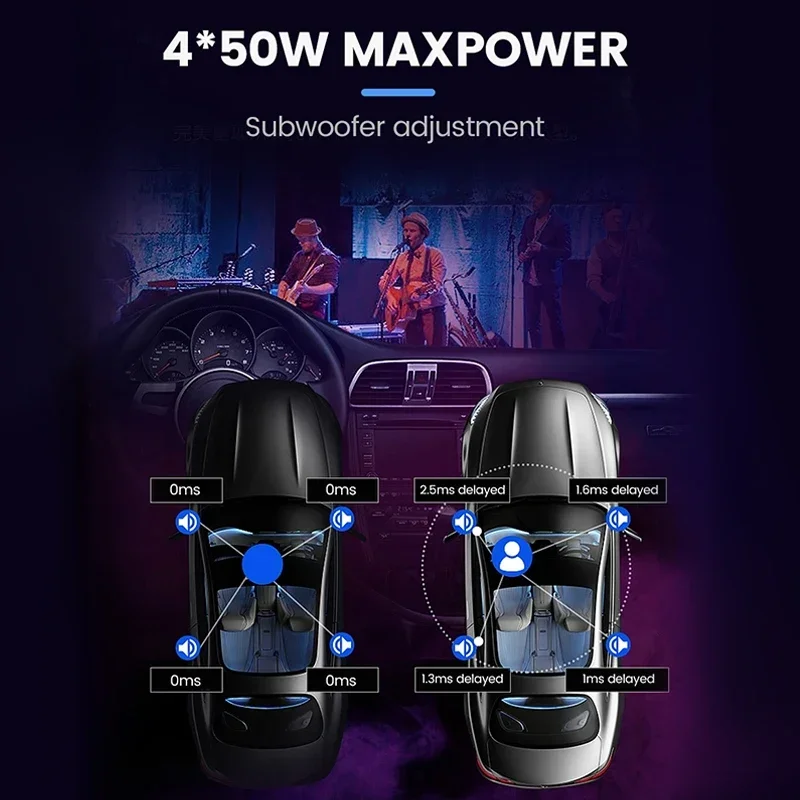 Автомобильный усилитель DSP для радио стерео сабвуфер 4*50 Вт TDA7851 с оптоволоконным