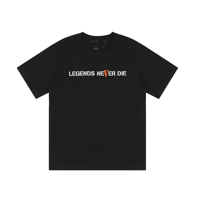 Фото Повседневная Свободная футболка Vlone 22ss из 999 хлопка с коротким рукавом и круглым вырезом №4