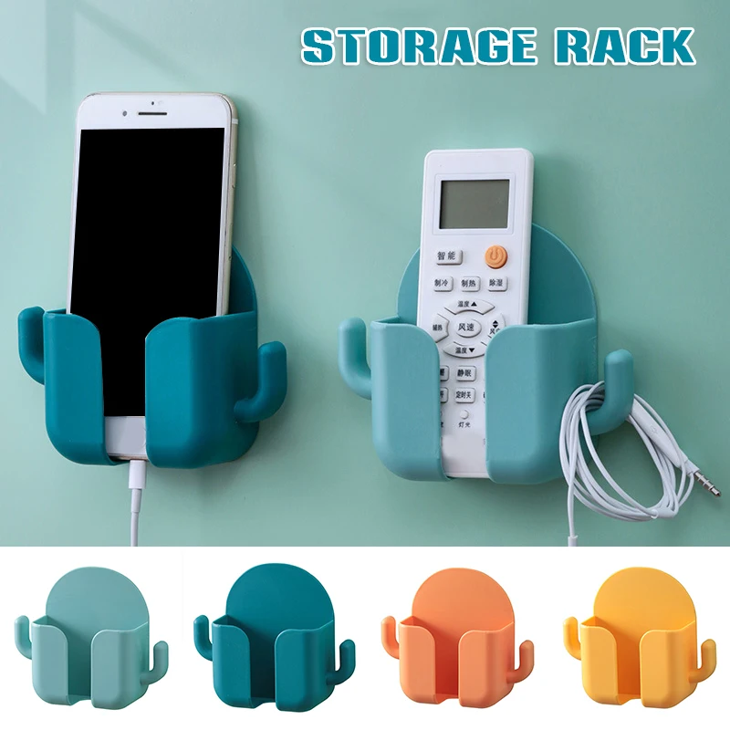 

Wall Mount Phone Holder with Rest Slot & Hanger Punch-Free Storage Pocket for Door Charging Organizer Adhesive Storage Boxes