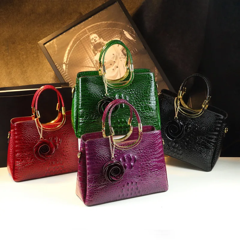 Женская сумка-тоут с крокодиловым узором роскошная кожаная сумочка модный
