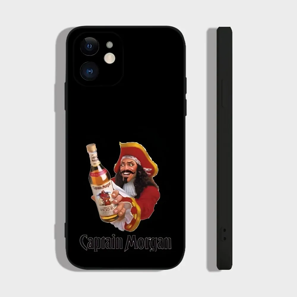 Alcohol Pirate Captain Morgan Rum Phone Case For iPhone 16 15 14 13 12 11 Plus Pro Max XR XS X 7 8 SE Mini Silicone Soft