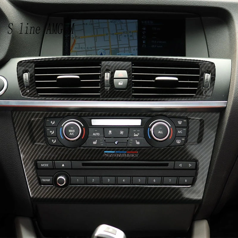 

For BMW X3 F25 X4 F26 2011-2017 For M Performance Car Air CD panel ENGINE START STOP Warning lights button Carbon fiber Cover