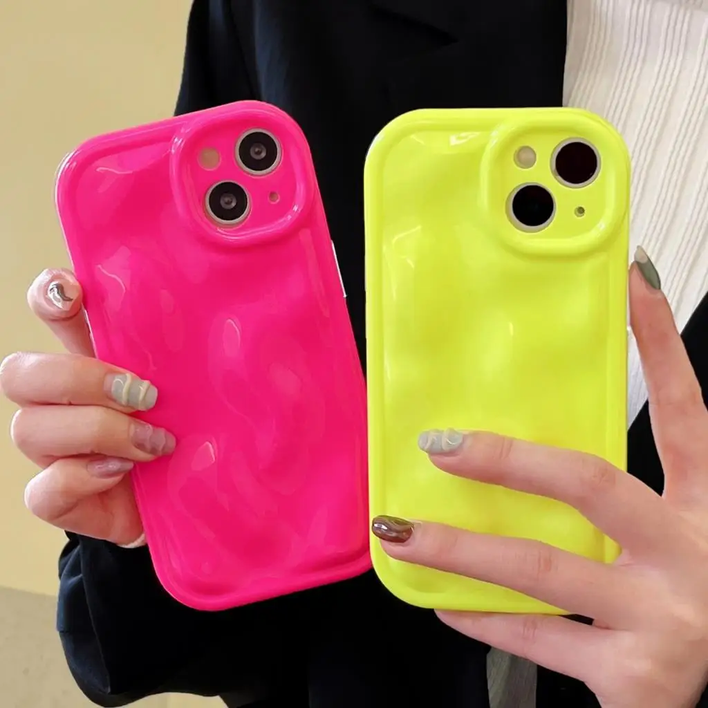 

3D Meteorite Pattern Fashion Fluorescent Color Glossy Phone Case For iPhone 14 13 12 11 Pro Max Luxury Soft Silicone Back Cover